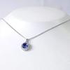 [Your and My Jewelry Box] Silver Synthetic Sapphire Pendant Necklace, Large 2.0 Carat [September Birthstone] 14205 [Jewelry] [Gift Wrapping Available]