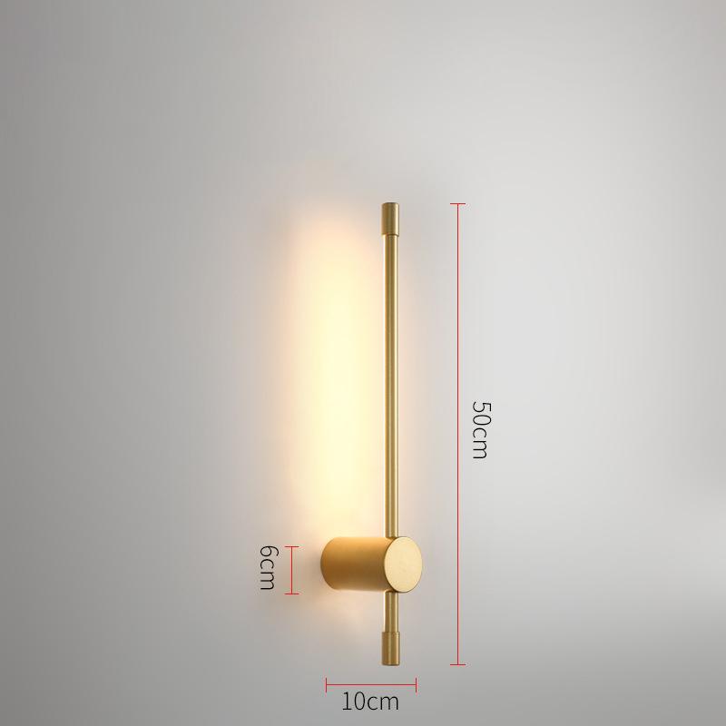 Bedroom Bedside Lamp Strip LED Wall Lamp Simple Modern Staircase Living Room Background Wall Light Hotel Black Gold LED Sconce