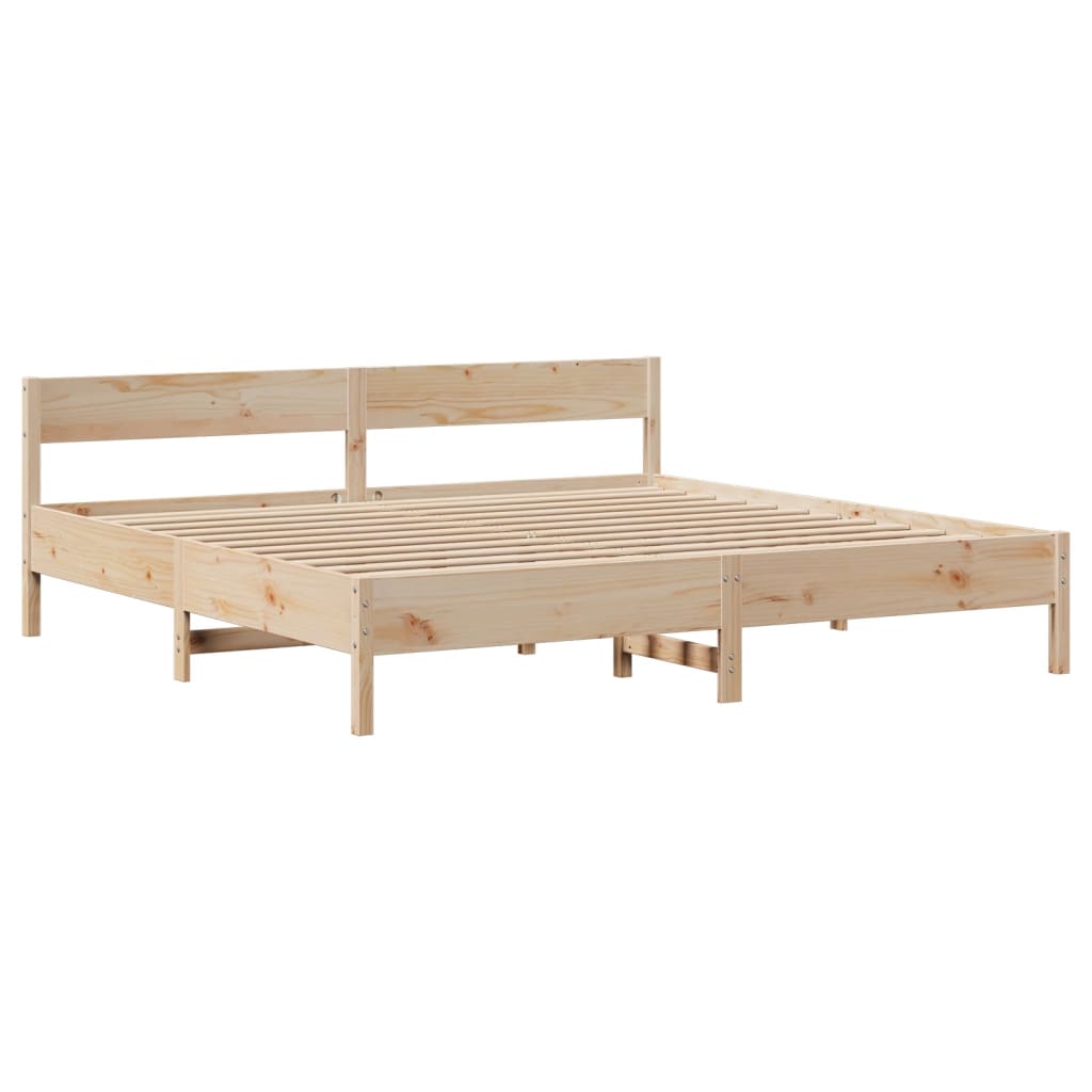 Solid Wood Bed Frame Without Mattress 180x200 Cm Pine Wood