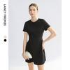 Langzi Waist-Cinching Short Sleeve A-line Dress