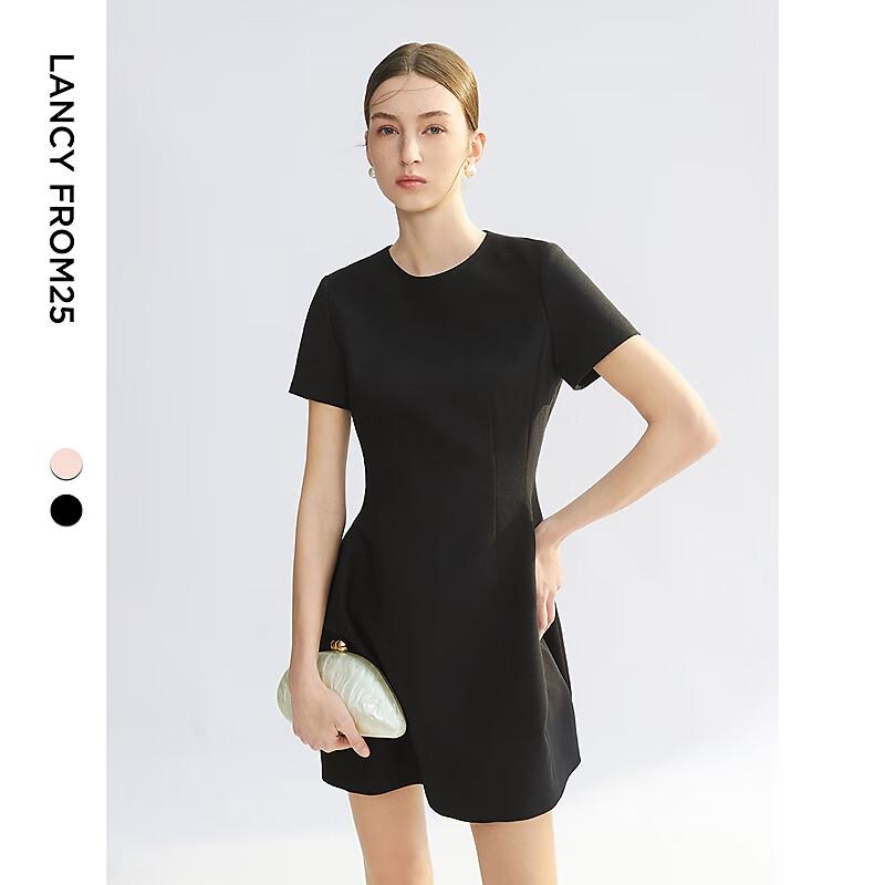 

Langzi Waist-Cinching Short Sleeve A-line Dress