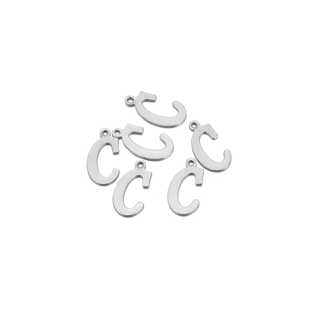 50pcs Stainless Steel Cursive Font 26 Letter Pendant Alphabet Charms Necklace Pendant DIY Jewelry Bracelet Making Earrings Craft