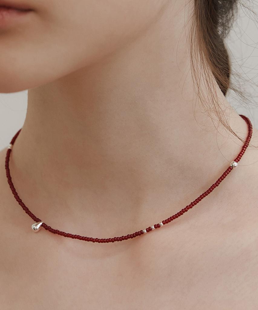 Tatiana [Musinsa Exclusive] (Silver 925) Happy Bean Bead Necklace Nz2441