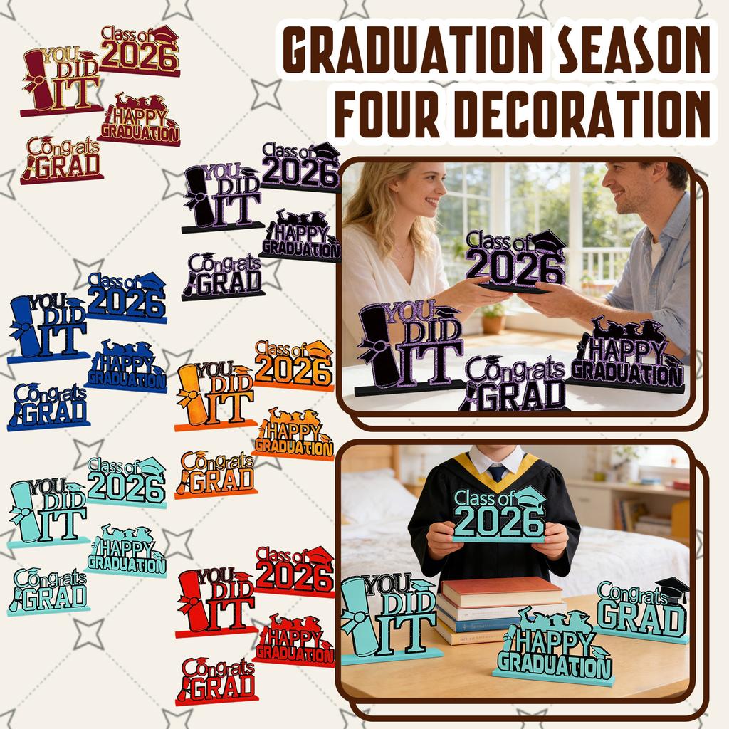 4-piece Graduation Decoration Set, Graduation Table Decoration, Multi-tiered Tray Decoration, Suitable For The 2026 Graduation .