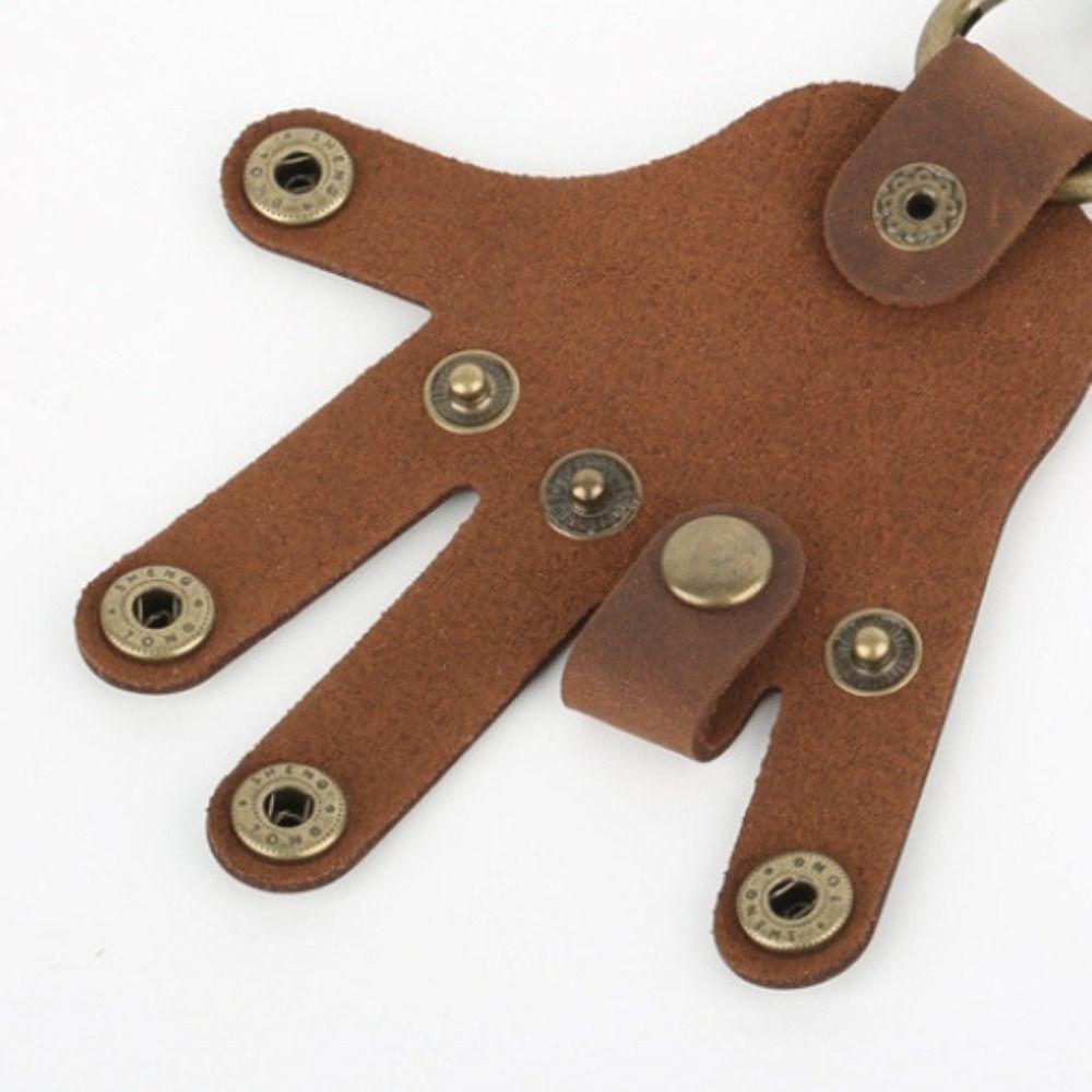 Cowhide Hand Shape Pendant Buckle Hand Keychain Holder Fashion Leather Keychain  Bag/key Decor