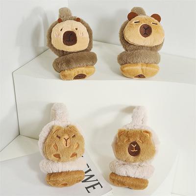Lindas Orejeras de Capibara de Peluche Calentador Cubreorejas Para Mujer Hombre Invierno Cálido Orejeras Protección Contra el Frío al Aire Libre Ciclismo