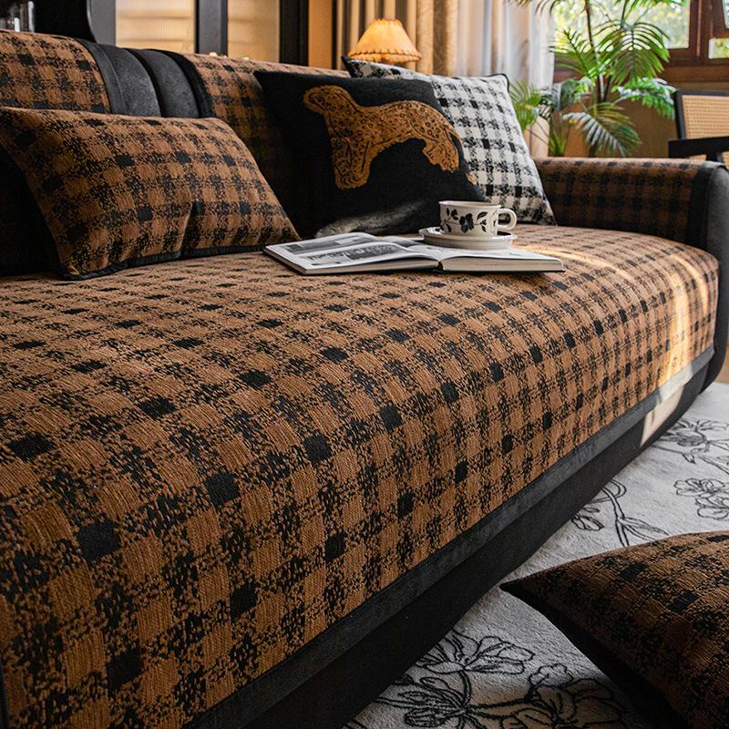 Samtige Sofahülle mit Knitterfestigkeit, Plüsch-Sofaüberwurf und passender Sofaschutz für Familien-Sitzgelegenheiten zur Dekoration des Wohnzimmers zu Hause 70x70cm