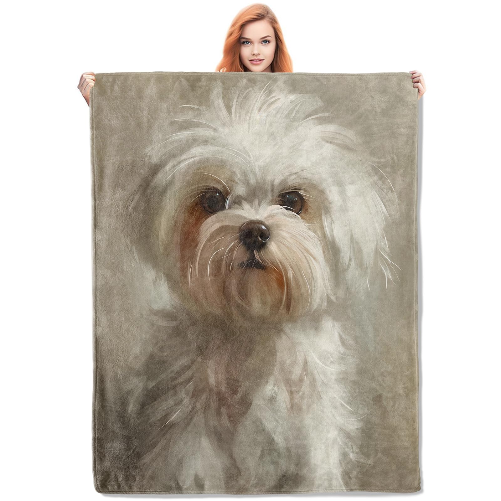 

Cute Dogs Puppy Dog Fleece Blanket - Soft Cozy Plush Throw Blanket for Adults Kids Pet Lover,Lightweight Warm Flannel Blanket 75x90cm