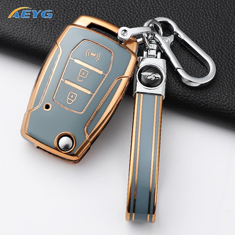 Soft Tpu Car Key Case Cover Shell For Ssangyong Kyron 2 Sanka Actyon Korando Tivoli 3 Buttons Smart Keyless Keychain Accessories