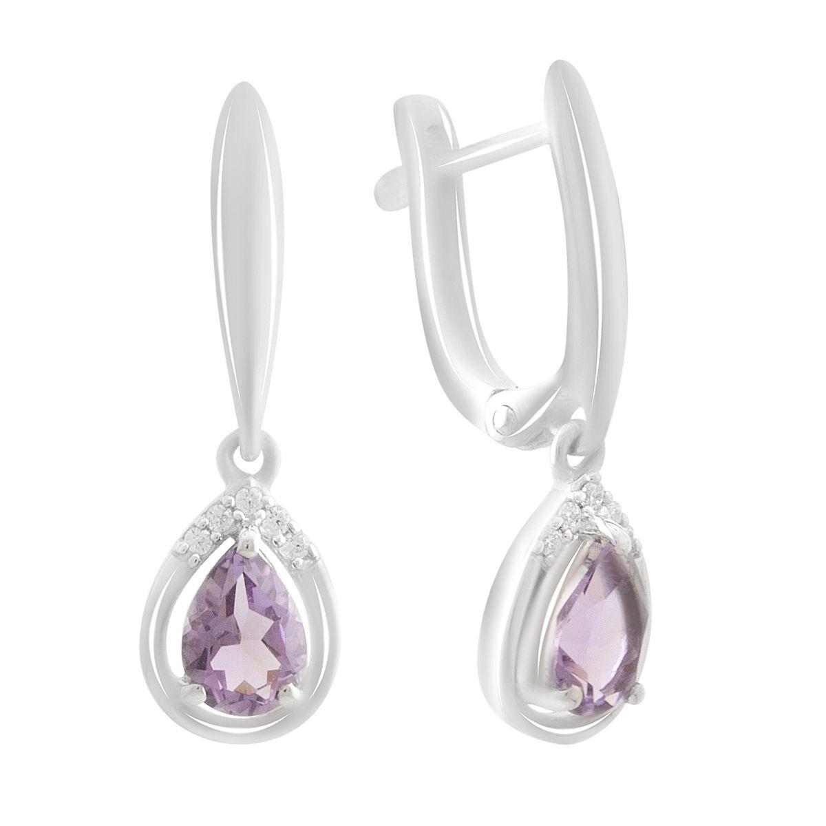 

Срібні сережки з натуральним аметистом 1.276ct (2189466) аметист