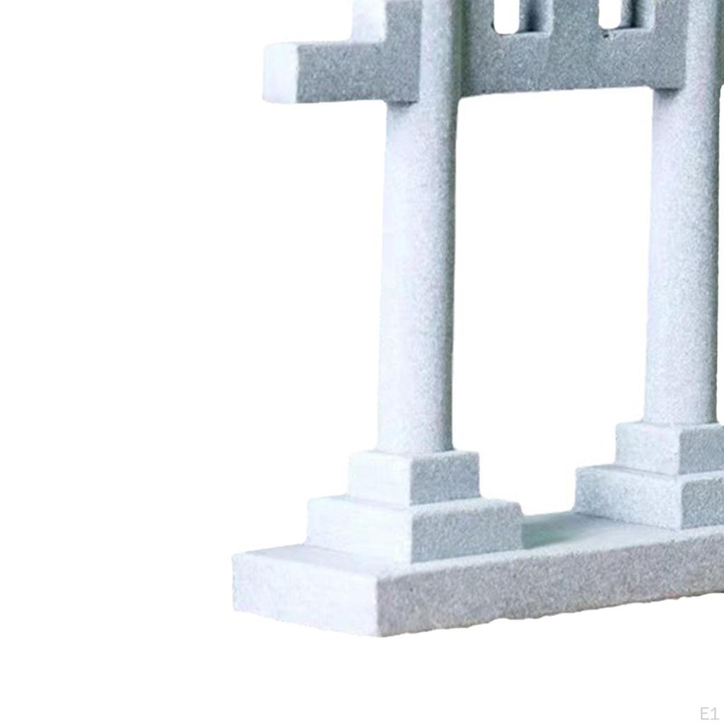 2 Pieces Imitation Stone Torii Gate Realistic Micro Landscape Decor Aquarium
