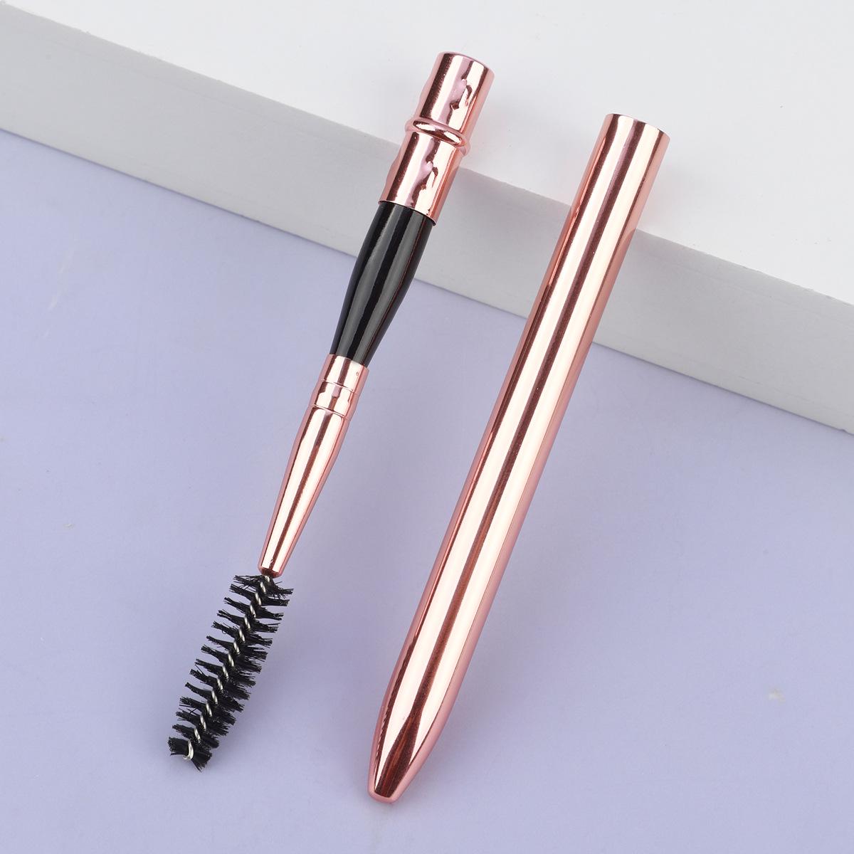 Dual-End Gold Spiral Eyebrow & Mascara Brush - Portable Makeup Tool