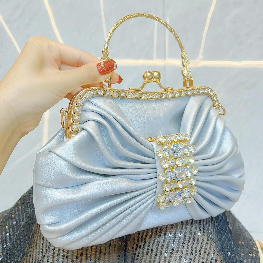 French Fairy Diamond Inlaid Banquet Bow Evening Crossbody Bag