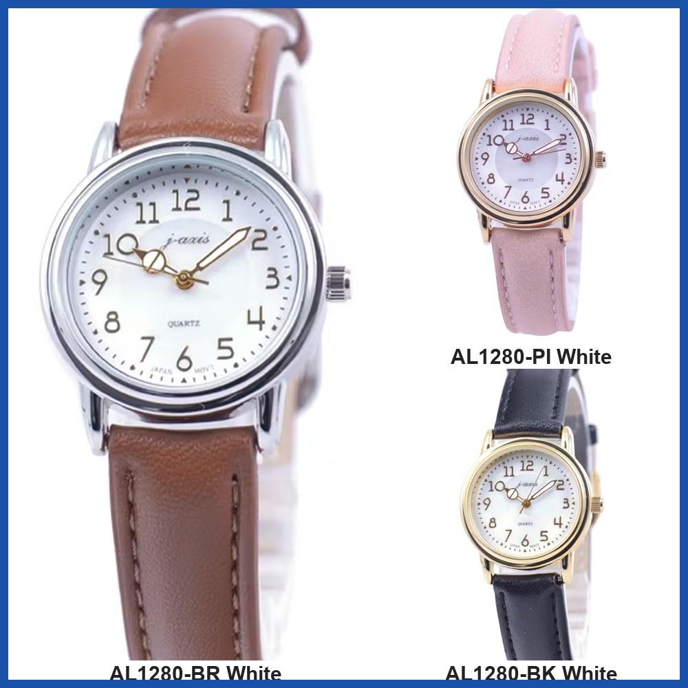 J-AXIS AL1280 Women's Quartz Wrist Watch - Black / Pink / Brown AL1280-BK AL1280-PI AL1280-BR Gift Casual Business Sports Student