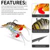 Luminous Lead-Head Segmented Shrimp Lure, Soft Five-Section Shrimp Bait with Weight.
