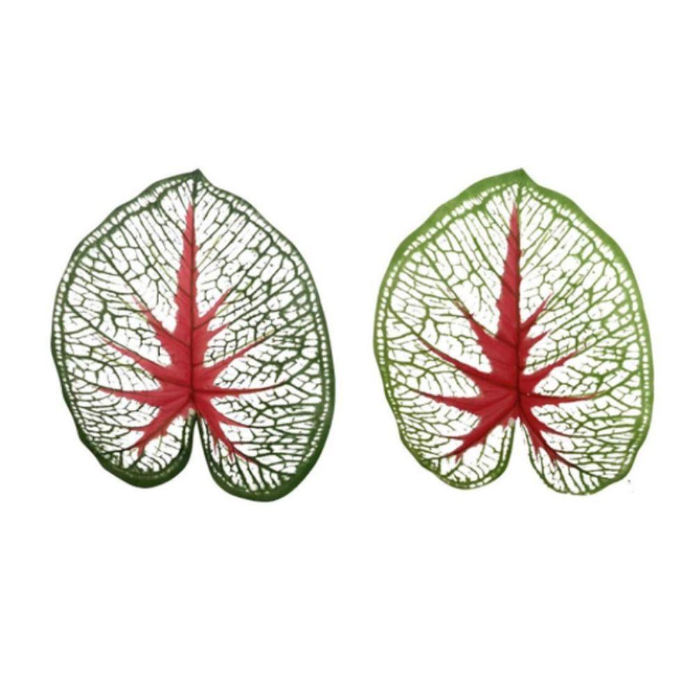 18 Leaves Artificial Tropical Taro Leaf Lifelike Green Taro Leaves  Office Desktop Decoration
