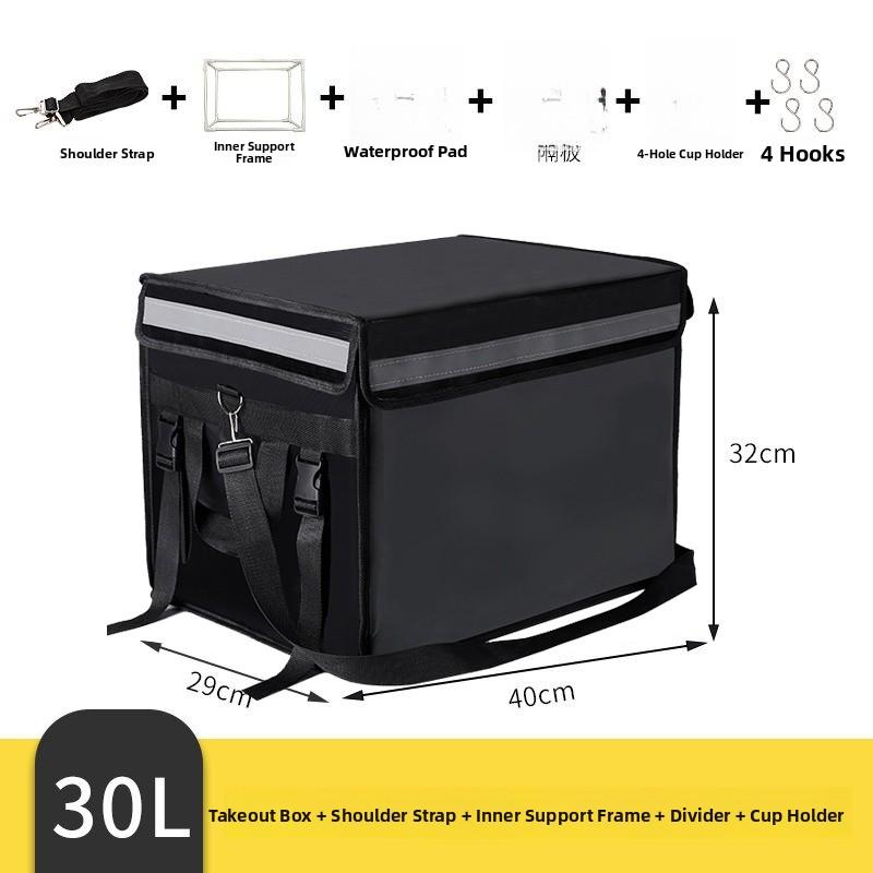 Schwarze Wasserdichte Lebensmittel-Liefer-Isolierbox Kleine Mittlere Große 30 45 62L Größen Lokale Lieferung Kühltasche Picknick BBQ Zubehör