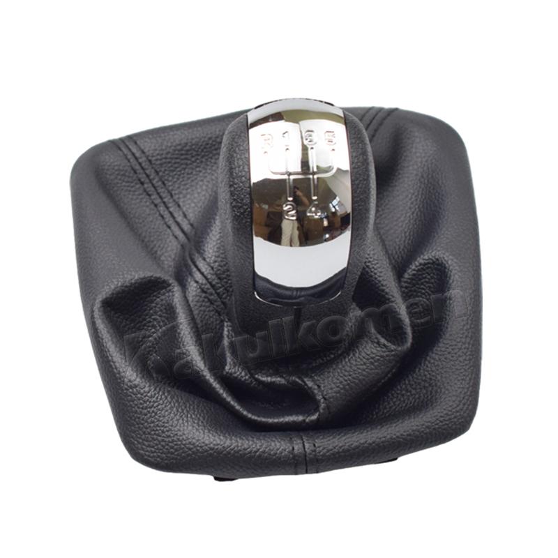 Car Gear Shift Knob 5 Speed For Skoda Octavia 2004 2005 2006 2007 2008 2009 2010 2011 2012 Auto Gear Shift Collars Leather Boot
