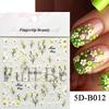 Nail Art Stickers Ins Relief Three-dimensional 5D Summer Oil Painting Small Flower Flower Adhesive Nail Stickers