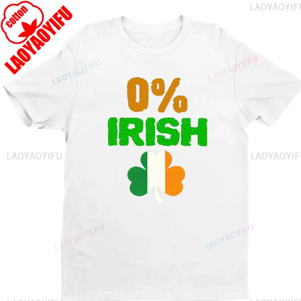 0 Irish Shirt Funny St Patricks Day TShirt Gift for Saint Pattys Day Party Pub Crawl Irish Flag Tee Drinking Shirts COTTON
