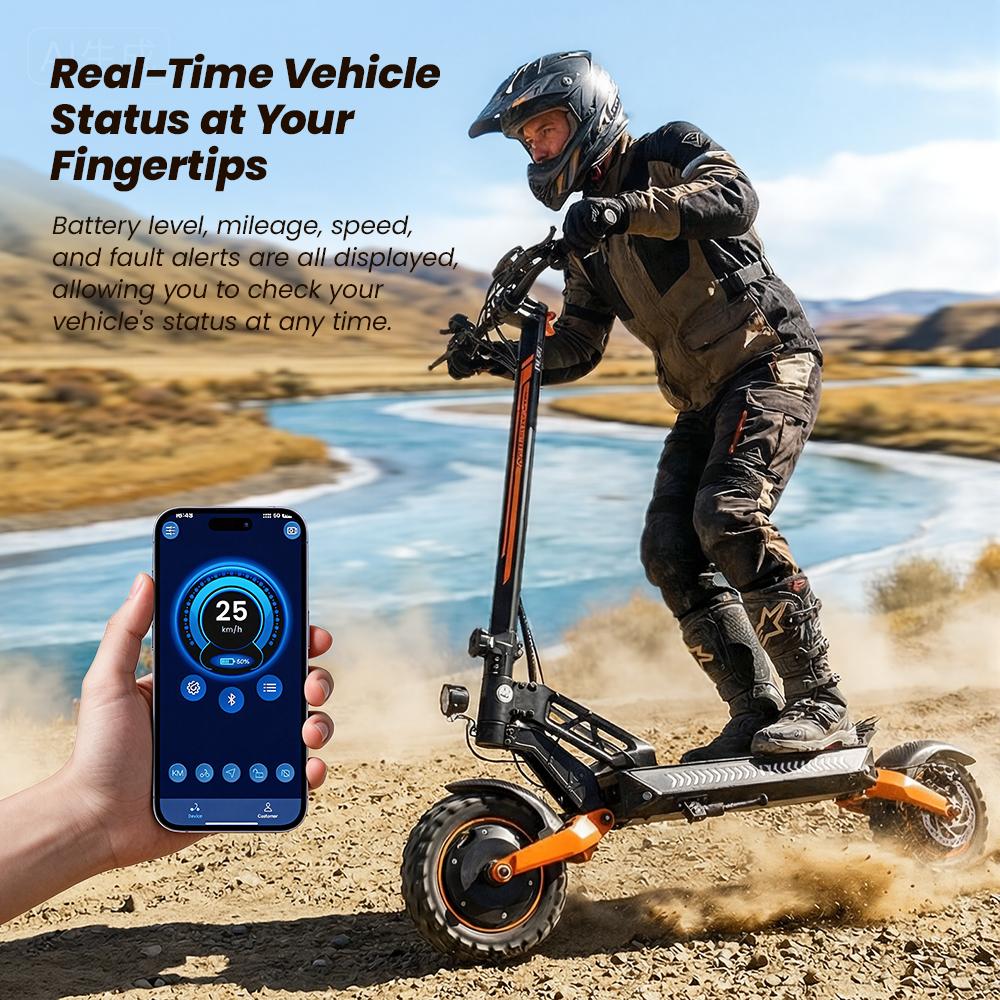 W12 Elektroroller 1500W*2 Doppelmotor 25Ah Akku 11'' Offroad-Reifen Doppelscheibenbremse Doppelfederung Geschwindigkeit 25KM/H Elektroroller