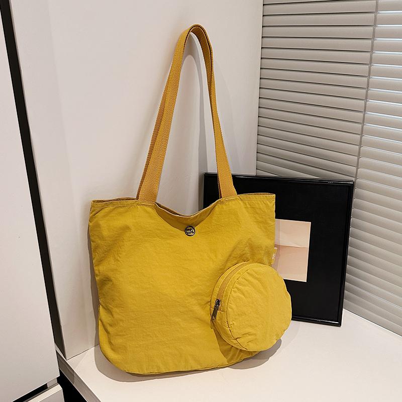 Solid Color Lightweight Women's Foldable Shoulder Bag Tote Bag