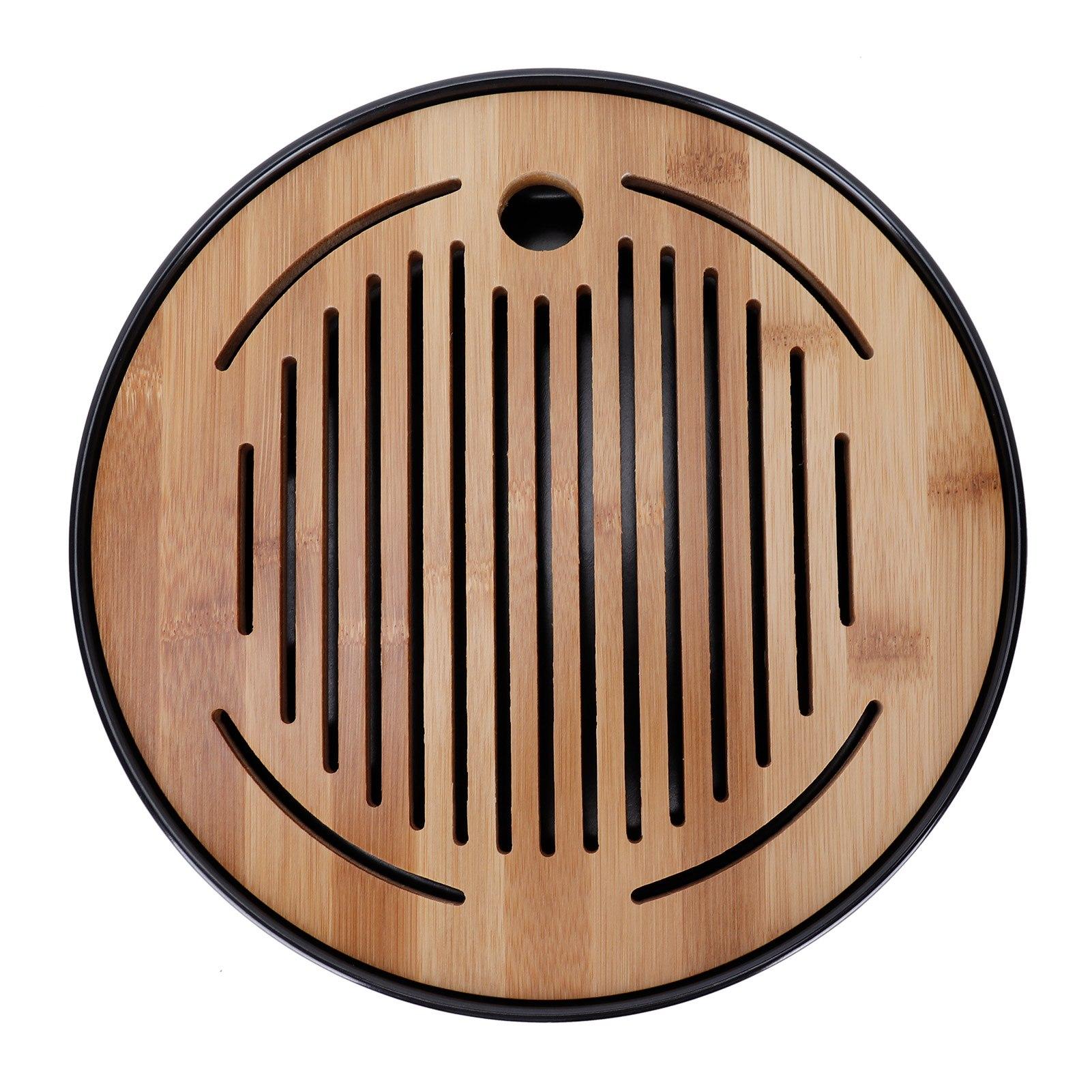 

Bamboo Round T Tray Tpot Mat Serving Tray Drainage Water Storage T Set Home Supplies
