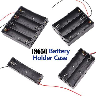 3 Stück 18650 Batteriehalter Box 1 Steckplatz 3,7V Batteriespeichergehäuse 1/2/3/4 Zelle Kunststoffbehälter mit Anschluss Schwarz Rote Drähte