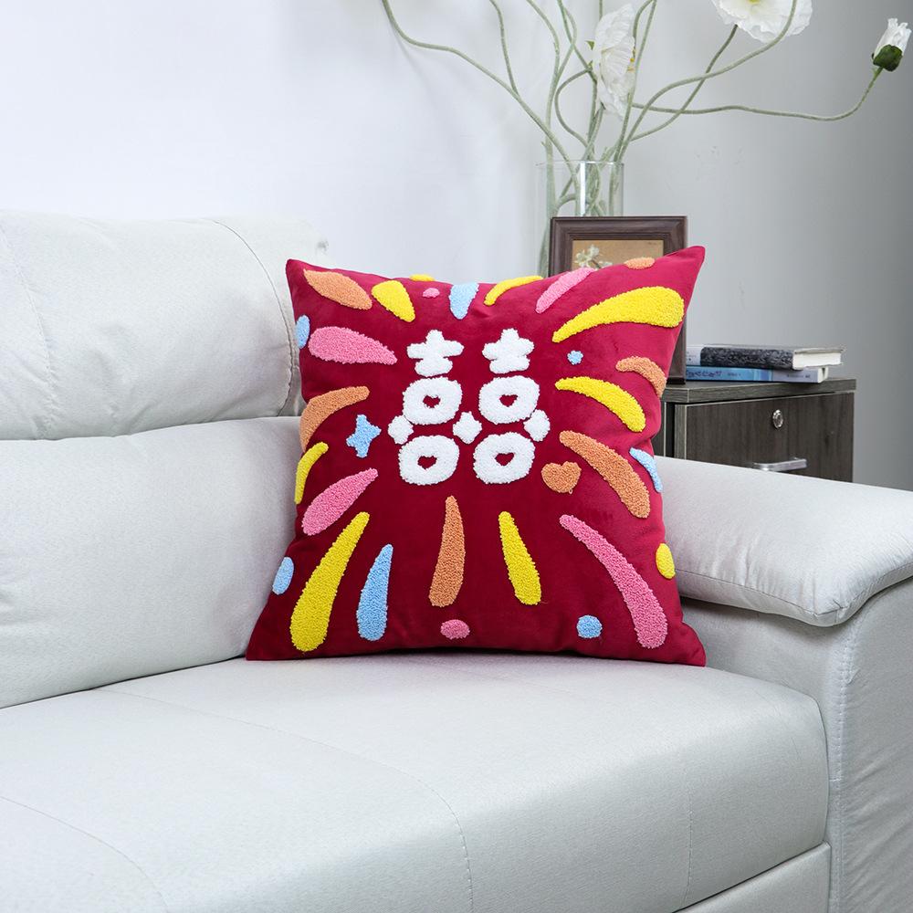 

Wedding Character Wedding Pillows A Pair of Red Wedding Gifts Wedding Wedding Room Sofa Pressing Bed Pillow Engagement 45 * 45 pillowcase