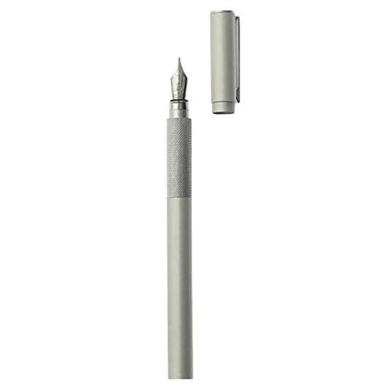 Muji Penna Stilografica con Corpo Rotondo in Alluminio Nero 13,71 cm Include 1 Cartuccia d'Inchiostro Fine