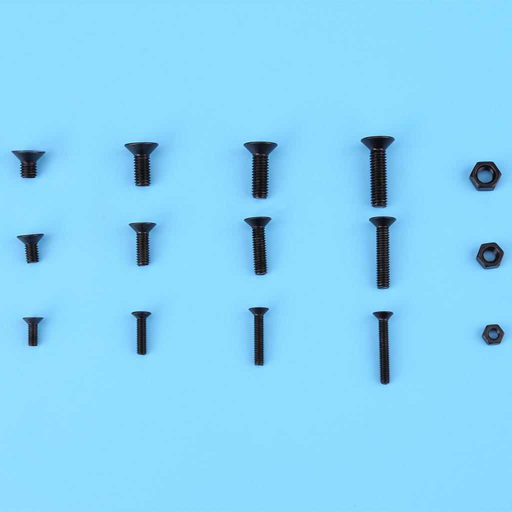 440pcs Alloy Steel M3 M4 M5 Hex Socket Flat Head Screw Nut with Plastic Case