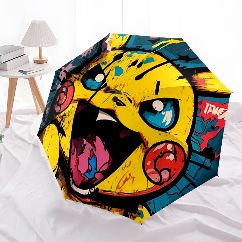1pc Graffiti Windproof Automatic Windproof Umbrella, Lightweight for Women/Men, Perfect Christmas Gift a0811265