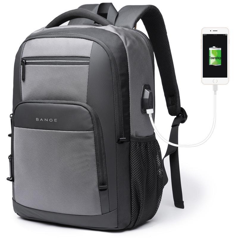 Bange Men's Backpack: Large Capacity, Breathable, Casual Laptop Bag with USB for Students