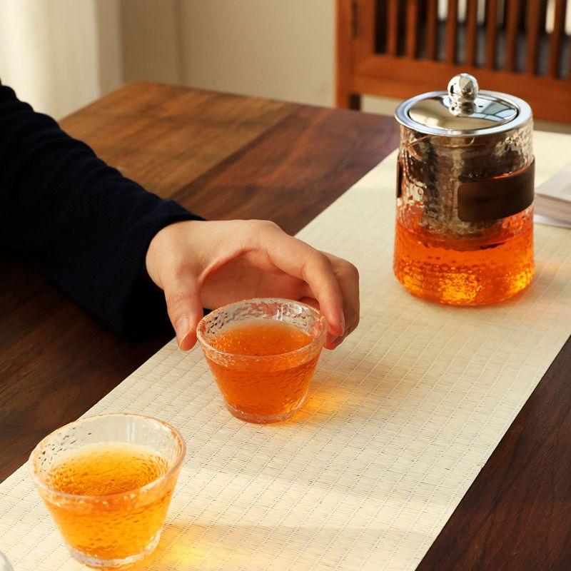 Creative Glass Travel Tea Set, Including 1 Teapot and 4 Tea Cups Chinese-style Tea Set, Drinking Utensils for Healthy Lifestyle
