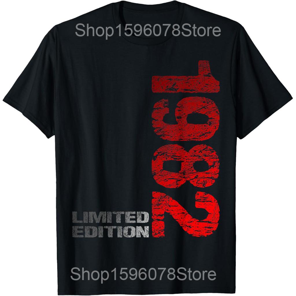 Vintage 1982 44th Birthday Cassette Tape T Shirts Unisex Women Cotton Humor Streetwear Tee Shirt Short Sleeve Unisex Loose Clothing