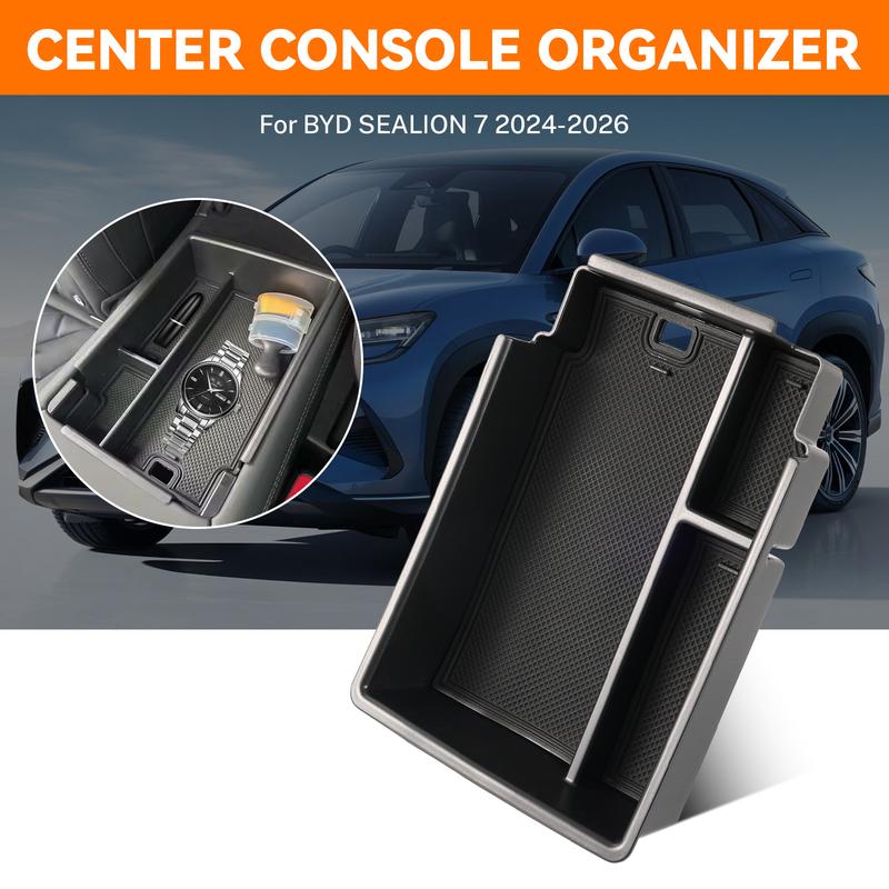 Car Accessories Central Armrest Storage Box Center Console Organizer Tray Pallet Holder For BYD Sealion 7 Seal 07 2024 2025 2026