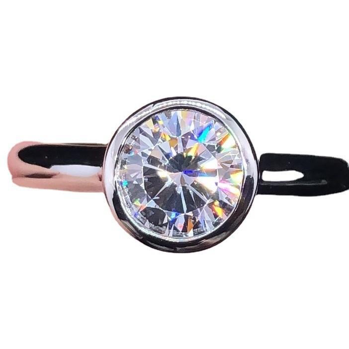 Women's PT950 Platinum Jewelry Ring, 1-Carat Solitary-Mounted Moissanite, Luxury Daily Wear