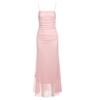 2026 European and American style summer new women's clothing solid color slim fit high waist fashion one-word collar suspender dress women
