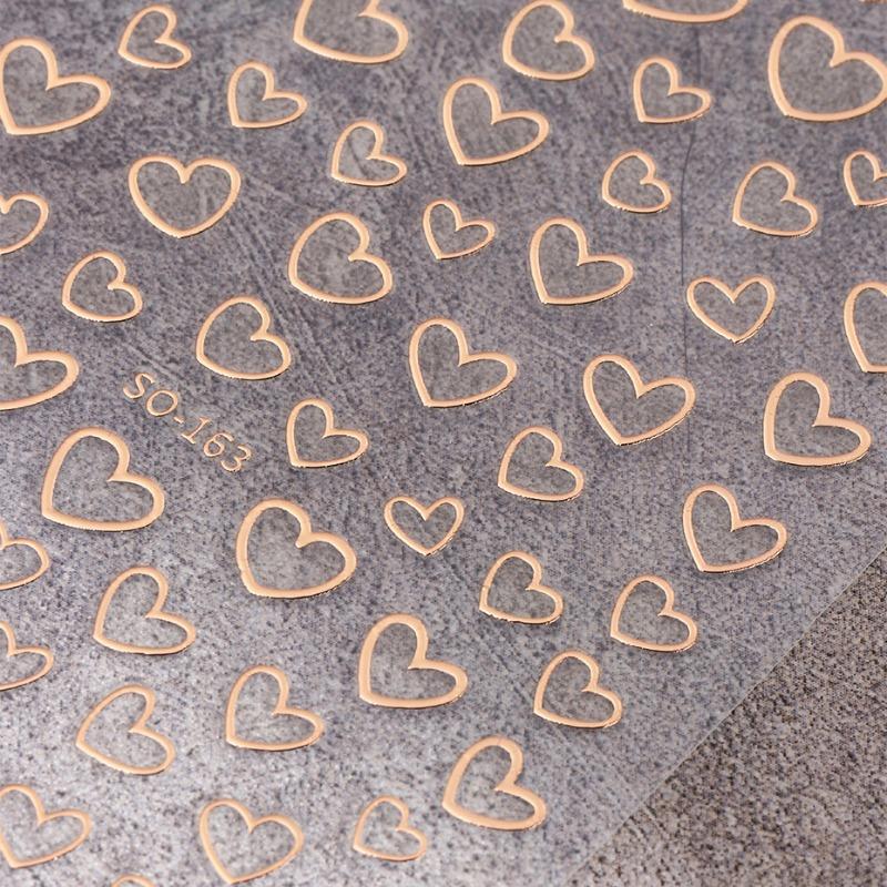 New Love Nail Art Stickers Metal Love Bronzing Rose Gold Faux Mirror Powder Love Nail Stickers