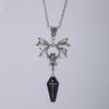 Red Coffin Bat Pendant: Gothic Punk Halloween Accessory