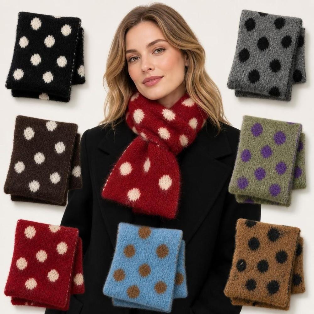 Soft Plush Knitted Scarf Warm Neckerchief Scarf Versatile Wool Blend Scarf Women
