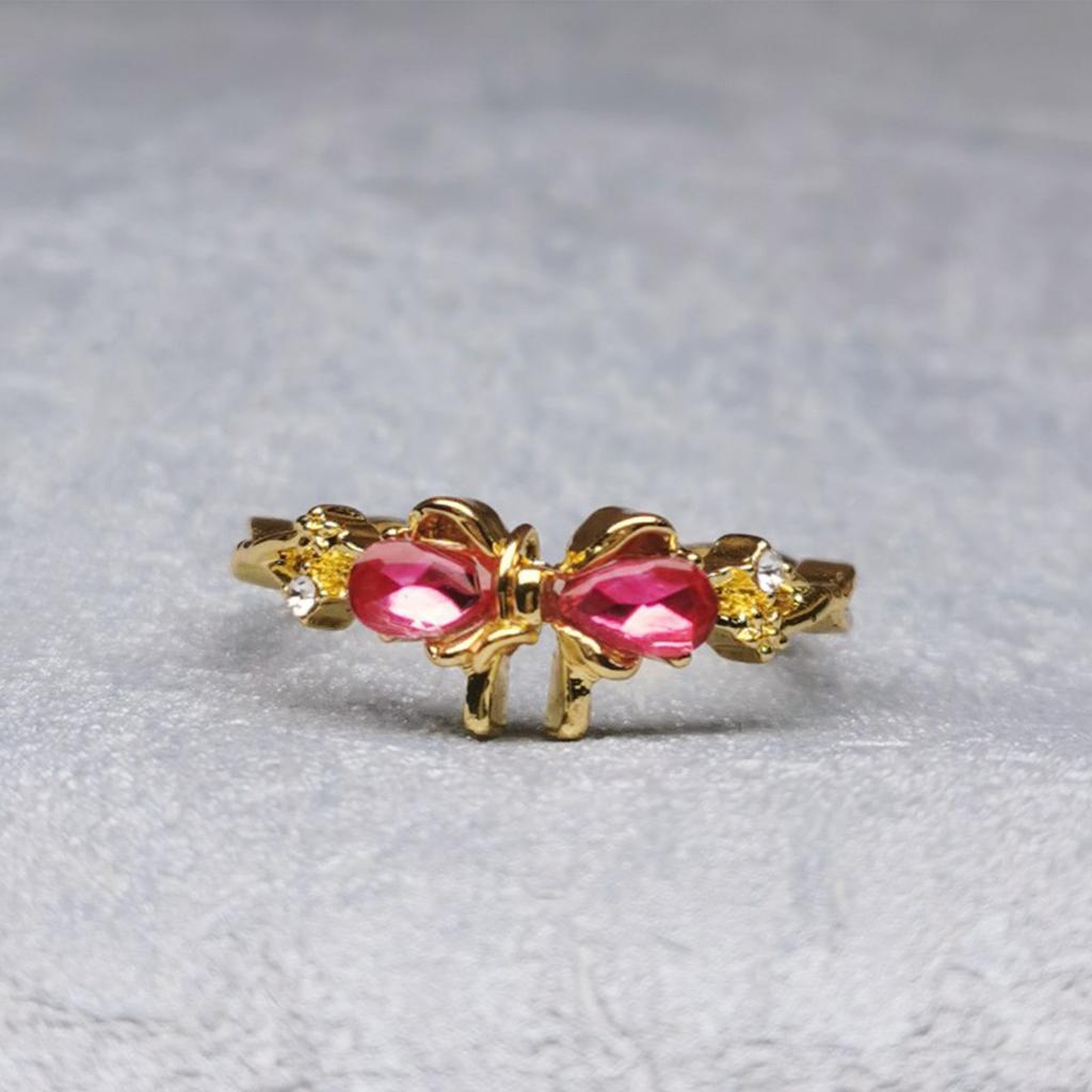 Zarte Schleifenringe Verstellbare Moderinge Legierungstextur Geeignet für Freizeitkleidung Verabredungen und Besondere Anlässe