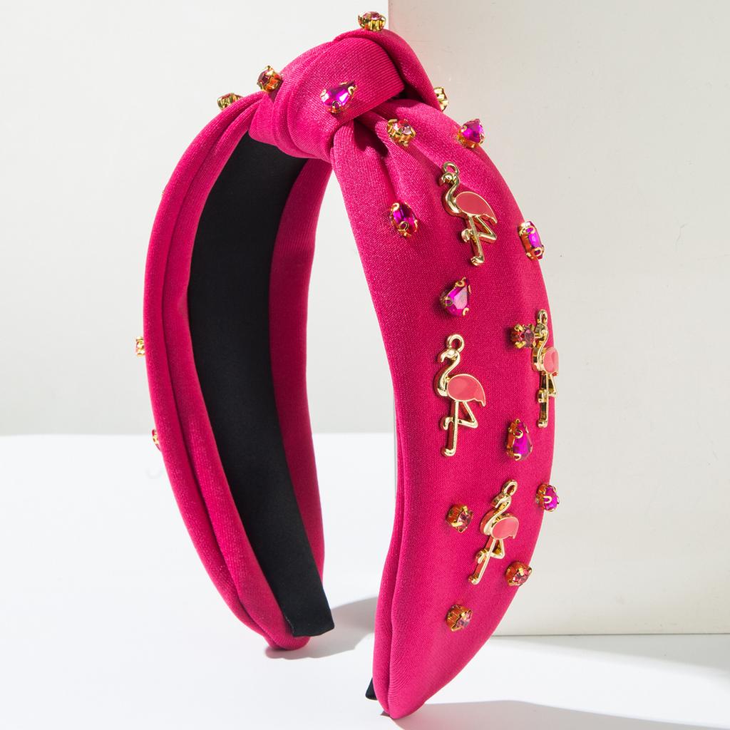 New Hairband Fashion Creative Alloy Dripping Flamingo Diamond Headband Female Simple Hair Accessories