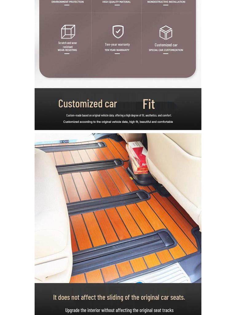Custom Solid Wood Floor Mats for 2023 Toyota Sienna Hybrid Grandia