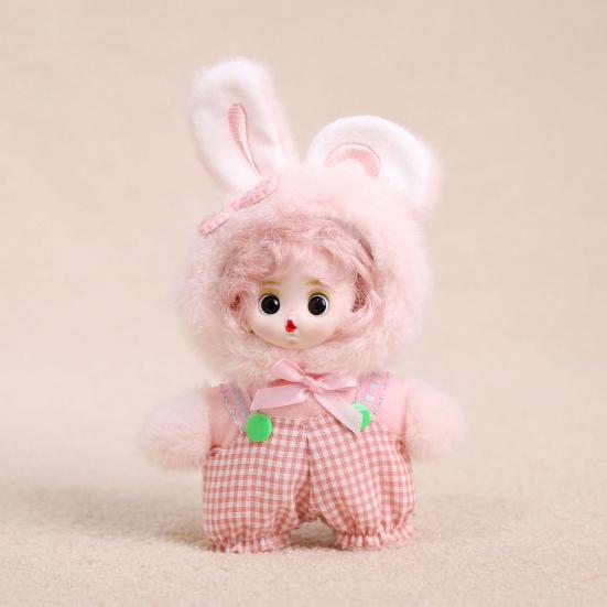 Plush Keychain Pendant Vinyl Face Doll Shape Compact Size Portable Key Chain Bag Decor Key Holder Backpack Ornament