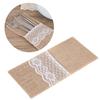10Pcs Burlap Tabbleware Holder Lace Silverware Bag Lightweight Napkin Bag  Wedding Party