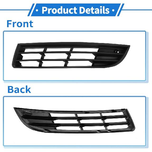 1 Pc Fog Light Grill for Volkswagen Passat 2007-2011 ABS Black Front Left Front Lower Bumper Fog Light Cover Inserts