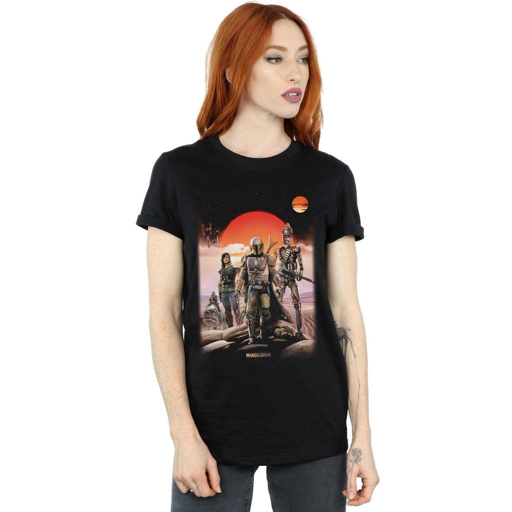 Star Wars Womens/Ladies The Mandalorian Warriors Cotton Boyfriend T-Shirt