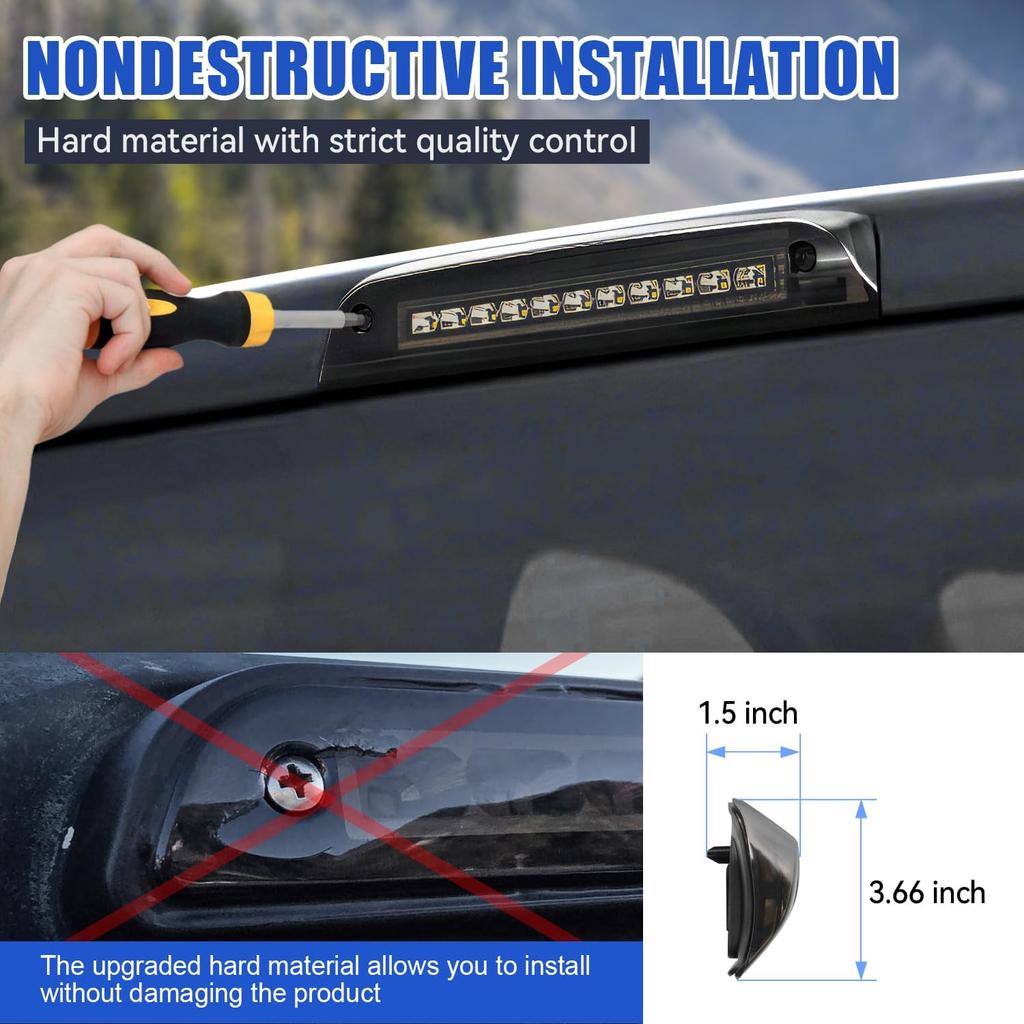 SUPAREE Third Brake Light Fit For 2014-2018 GMC Sierra/C-Hevy Silverado 1500 2500HD 3500HD LED 3Rd Brake Light Accessories Red LED Strobe Rear 3Rd