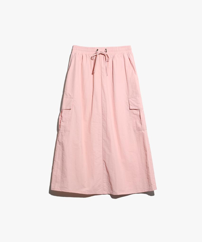 LOSSYROW String Cargo Long Skirt Pink